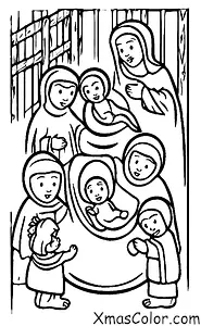 Christmas / Baby Jesus: Baby Jesus with his parents in the stable