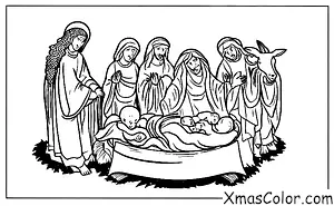 Christmas / Baby Jesus: The Angel Gabriel announcing the birth of Baby Jesus to the shepherds