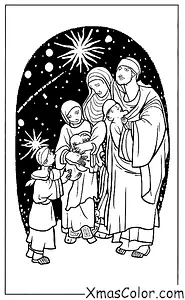 Christmas / Baby Jesus: The Shepherds visiting Baby Jesus in the stable