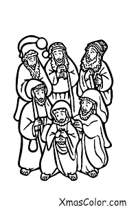 Christmas / Baby Jesus: The Three Wise Men bringing gifts to Baby Jesus