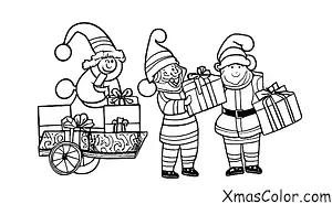 Christmas / Blitzen: Blitzen and Santa delivering presents on Christmas Eve