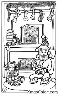 Christmas / Blitzen: Blitzen and Santa resting by the fireplace