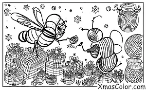 Christmas / Bumble: A bumblebee making honey