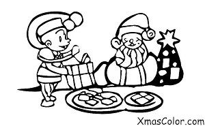 Christmas / Children: A child leaving a plate of cookies and milk out for Santa
