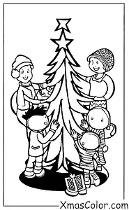 Christmas / Choosing and Cutting Down a Christmas Tree: The family is decorating the Christmas tree