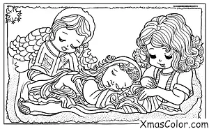 Christmas / Christmas Angels: An angel watching over a sleeping child