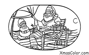 Christmas / Christmas at the beach: Santa in a Hawaiian shirt