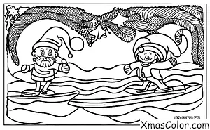 Christmas / Christmas at the beach: Santa surfing