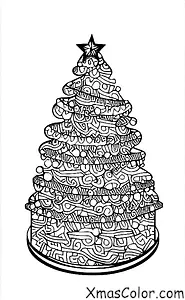 Christmas / Christmas cake: A Christmas cake in the shape of a Christmas tree