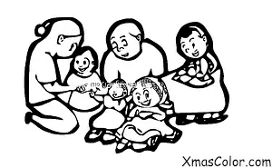 Christmas / Christmas Cards: A family making a Christmas card together