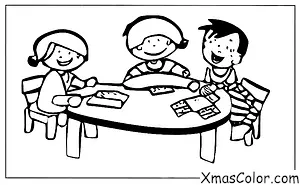 Christmas / Christmas Cards: A young boy and girl writing out Christmas cards