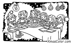 Christmas / Christmas Cards: Kids decorating a Christmas card
