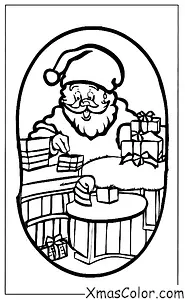 Christmas / Christmas Cards: Santa Claus writing out Christmas cards
