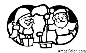 Christmas / Christmas Cards: Santa cleaning up his workshop
