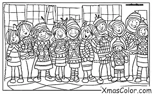 Christmas / Christmas caroling: A group of adults caroling