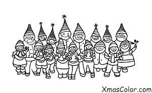 Christmas / Christmas choir: A group of adults singing Christmas carols together