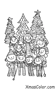 Christmas / Christmas choir: A group of children singing Christmas carols together