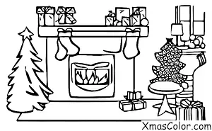 Christmas / Christmas colors: A fireplace