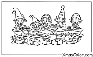 Christmas / Christmas Cookies: Elves Eating Cookies