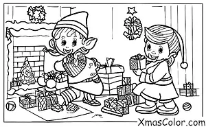 Christmas / Christmas Elf: Christmas Elf playing with a toy