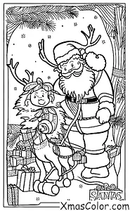 Christmas / Christmas Eve: Santa and his reindeer taking off