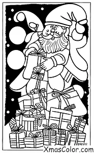 Christmas / Christmas Eve: Santa loading his sleigh with presents