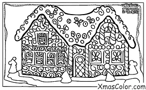 Christmas / Christmas gingerbread houses: A gingerbread house with a fireplace