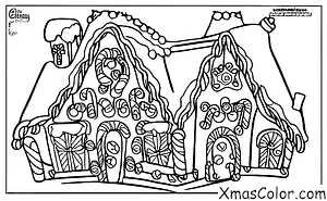 Christmas / Christmas gingerbread houses: A gingerbread house with an icing Christmas tree and candy ornaments