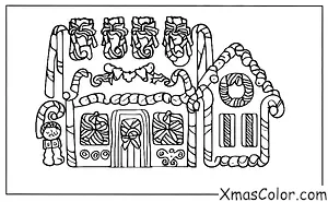 Christmas / Christmas gingerbread houses: A gingerbread house with icicles