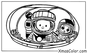 Christmas / Christmas in other galaxies: Christmas on a space station