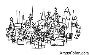 Christmas / Christmas in the city: A busy city street during Christmas