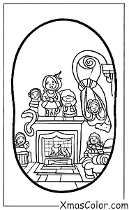 Christmas / Christmas in the country: A family gathering around the fireplace