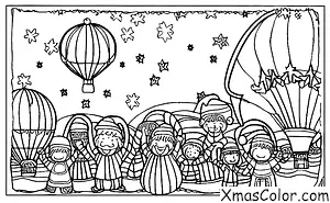 Christmas / Christmas in the desert: Santa Claus in a hot air balloon