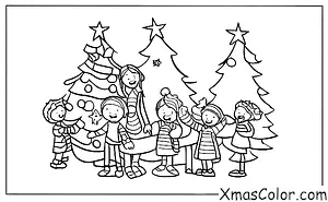 Christmas / Christmas in the present: A family gathered around the Christmas tree