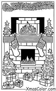 Christmas / Christmas in the present: A warm and cozy fireplace