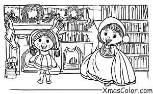 Christmas / Christmas music: A girl singing Christmas carols