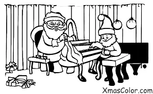 Christmas / Christmas music: Santa playing the piano