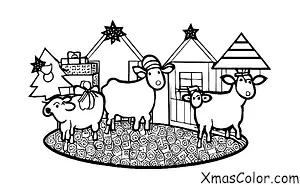 Christmas / Christmas on a farm: The animals are decorating the Christmas tree