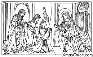 Christmas / Christmas Pageants: The angel Gabriel appearing to Mary