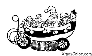 Christmas / Christmas Parades: A float with Santa Claus and his reindeer