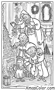 Christmas / Christmas past, present, and future: A scene from A Christmas Carol