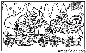 Christmas / Christmas past, present, and future: Santa Claus in his sleigh