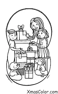 Christmas / Christmas plays: A family opening presents on Christmas morning