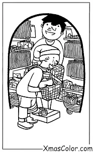 Christmas / Christmas Shopping: A boy shopping for his mom at a gift store