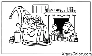 Christmas / Christmas Shopping: Santa going down the chimney