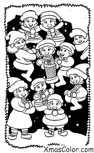 Christmas / Christmas skits: A group of kids performing a skit about Santa Claus coming down the chimney