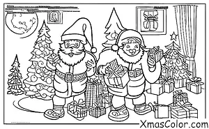 Christmas / Christmas Stockings: Santa at the North Pole