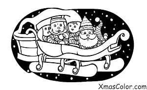 Christmas / Christmas Stockings: Santa in his sleigh