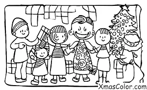 Christmas / Christmas traditions: A family opens presents on Christmas day