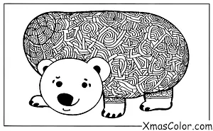 Christmas / Christmas Trees: A polar bear cub playing with a ball